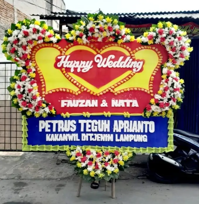 Bunga Papan Happy Wedding